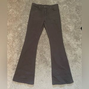 BROWN MID RISE FLARE PANTS